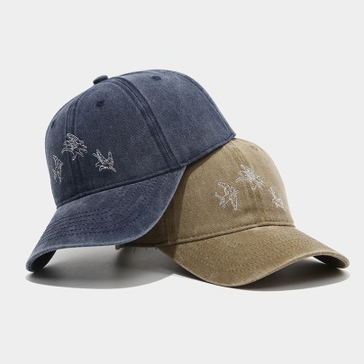 Embroidered vintage washed baseball cap