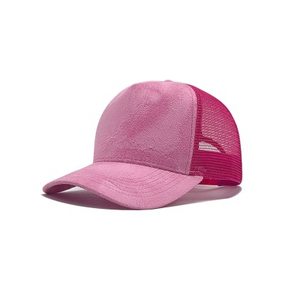Casual mesh and suede baseball cap