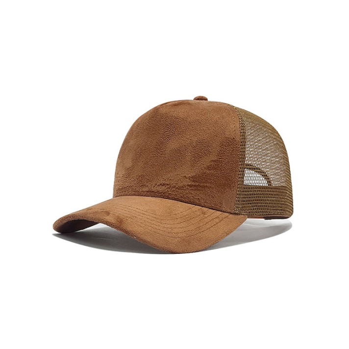 Casual mesh and suede baseball cap
