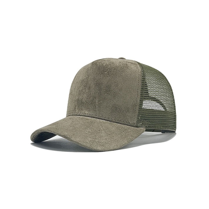 Casual mesh and suede baseball cap