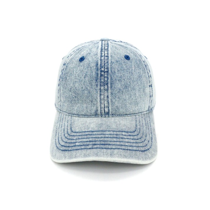 Vintage washed denim baseball cap