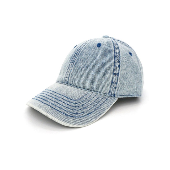 Vintage washed denim baseball cap