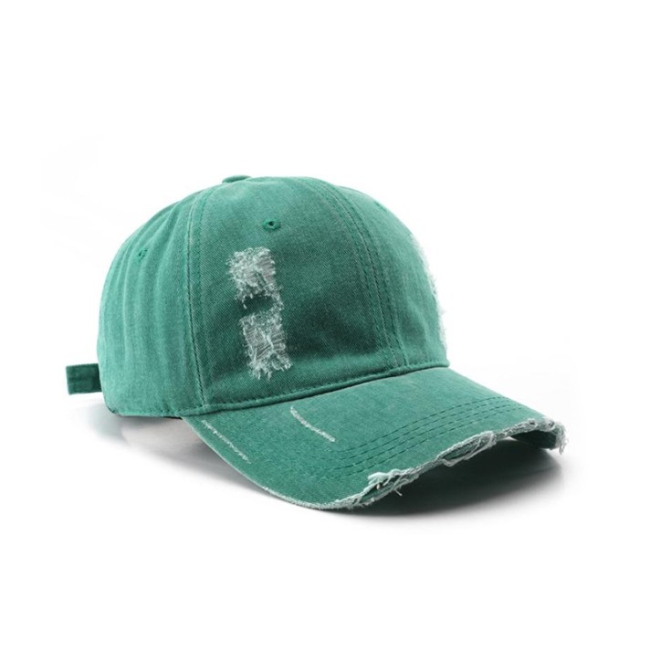 Vintage washed and distressed denim baseball cap