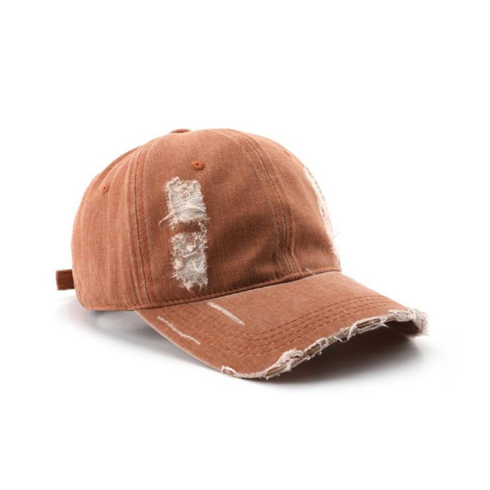 Vintage washed and distressed denim baseball cap