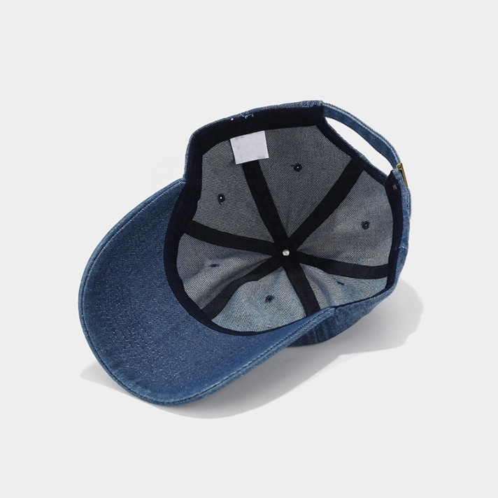 Washed and faded denim baseball cap Washed and faded denim baseball cap