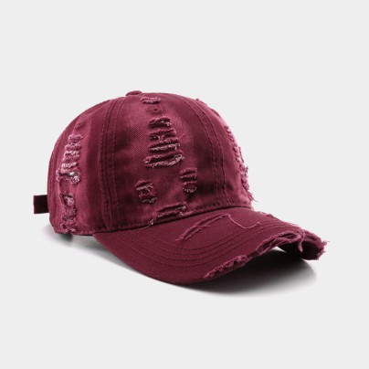 Torn distressed washed baseball cap