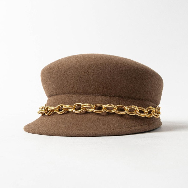Fashionable metal chain wool beret Fashionable metal chain wool beret