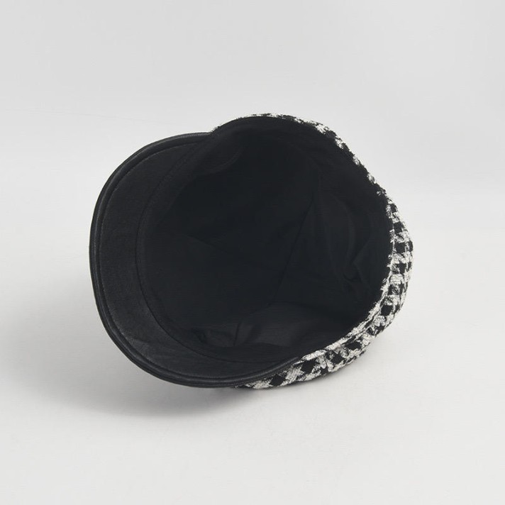 Versatile checkered print comfortable beret Versatile checkered print comfortable beret