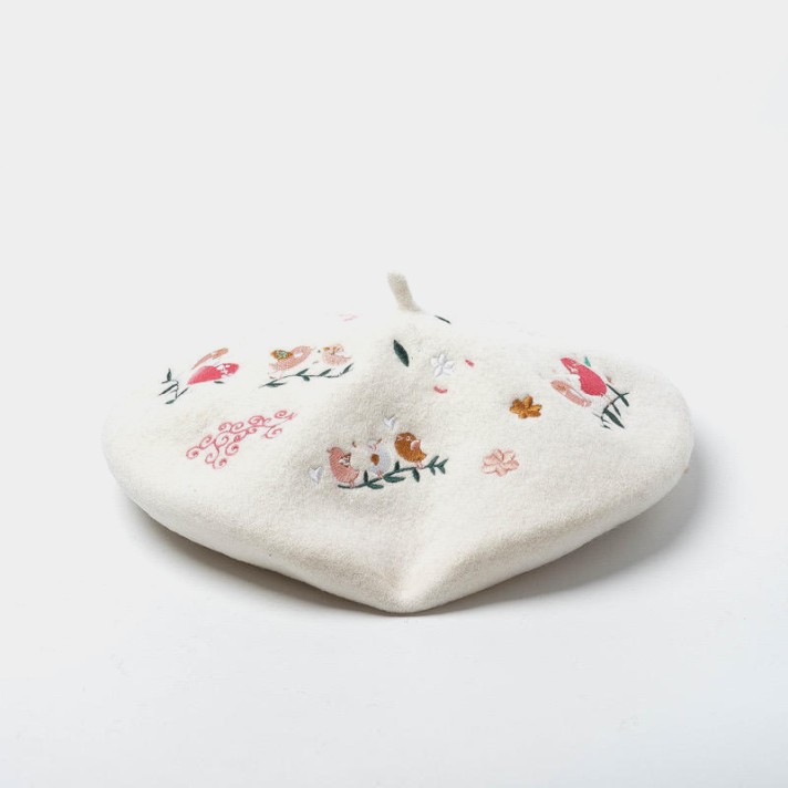 Casual and unique embroidered beret