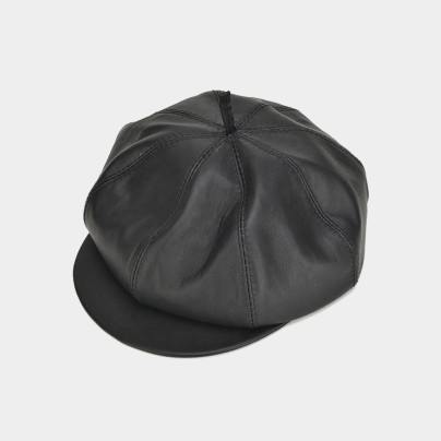 High-quality vintage leather beret