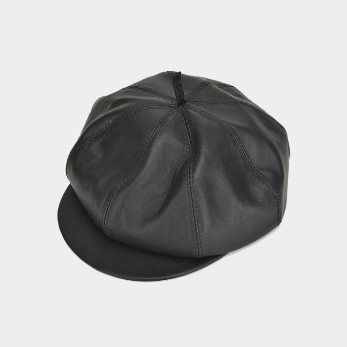 High-quality vintage leather beret
