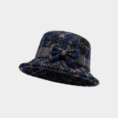 Elegant bow-designed bucket hat