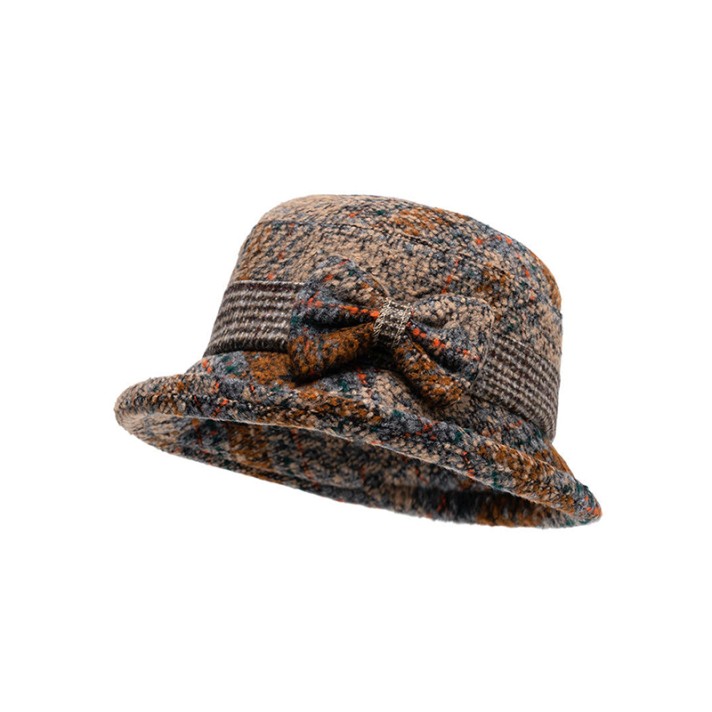 Elegant bow-designed bucket hat