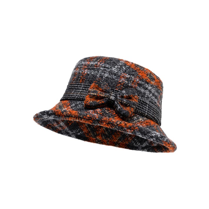 Elegant bow-designed bucket hat
