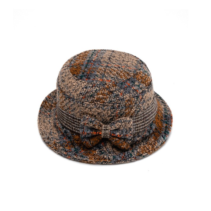 Elegant bow-designed bucket hat