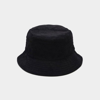 Solid color corduroy reversible bucket hat