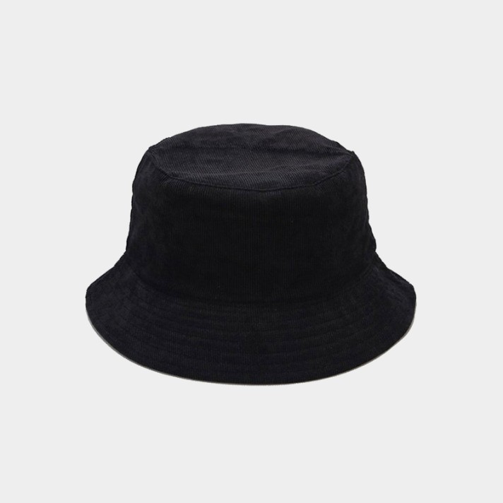 Solid color corduroy reversible bucket hat