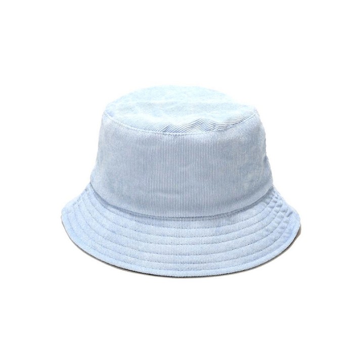 Solid color corduroy reversible bucket hat