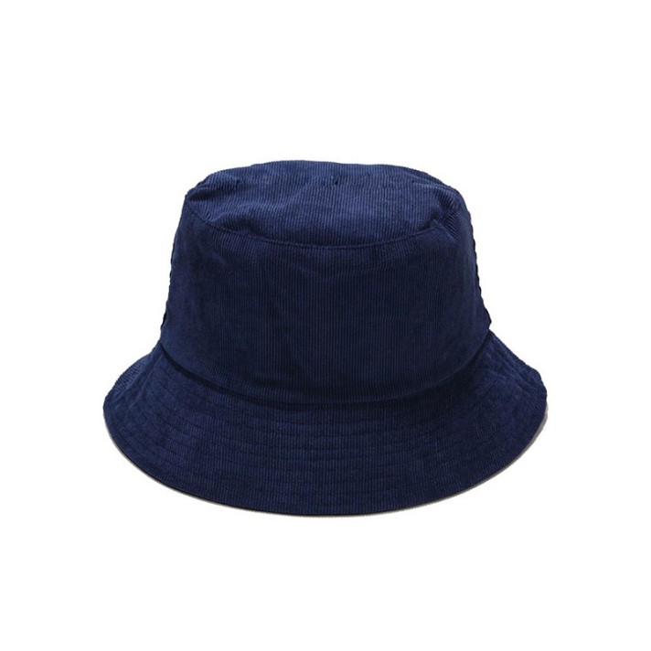 Solid color corduroy reversible bucket hat