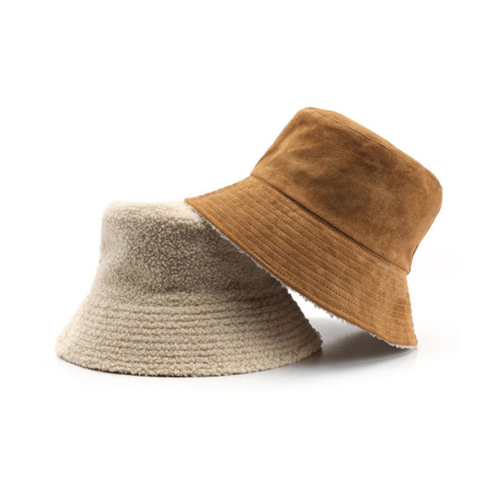 High-quality warm double-sided bucket hat