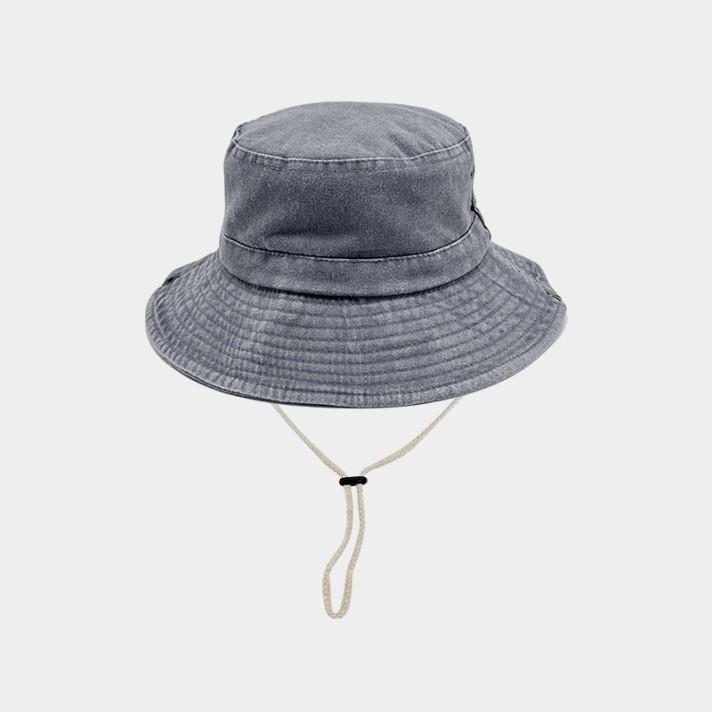 High-quality washed and distressed bucket hat
