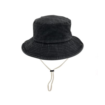 High-quality washed and distressed bucket hat