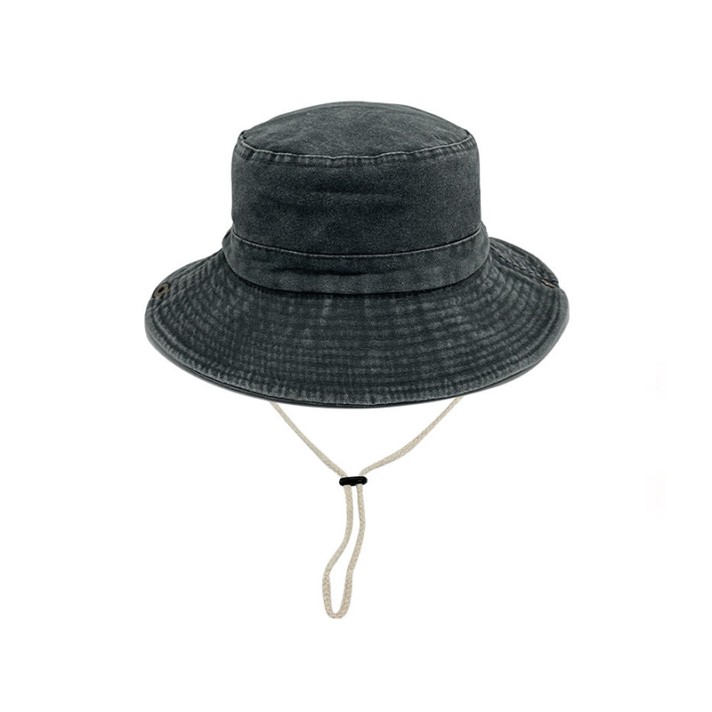 High-quality washed and distressed bucket hat