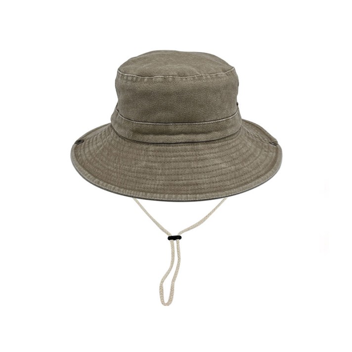 High-quality washed and distressed bucket hat