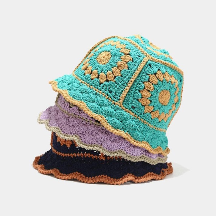 Stylish patterned crochet bucket hat