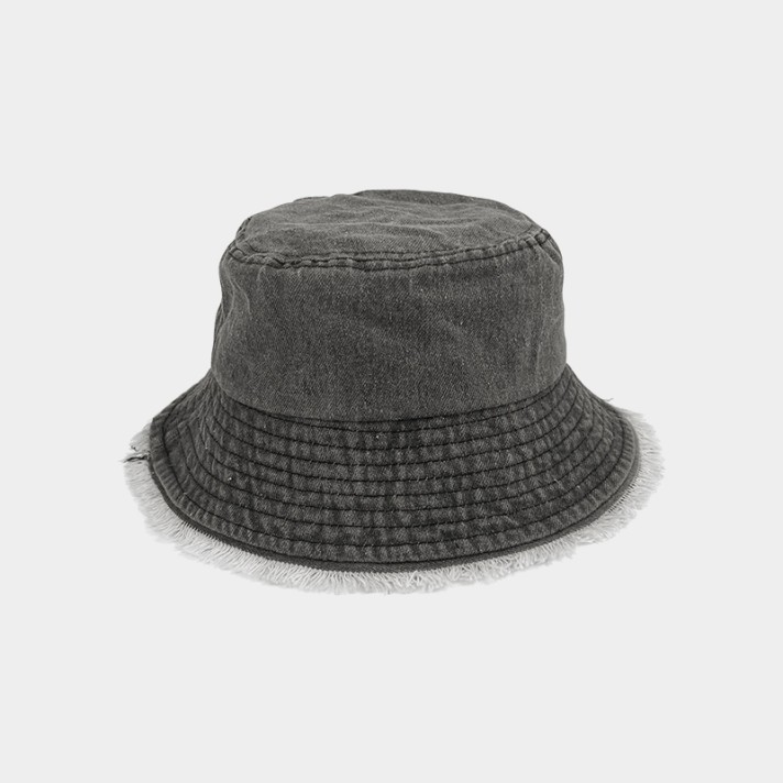 Retro comfortable tassel denim bucket hat