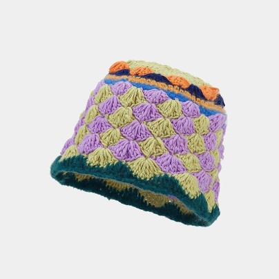 Handmade colorful crochet bucket hat