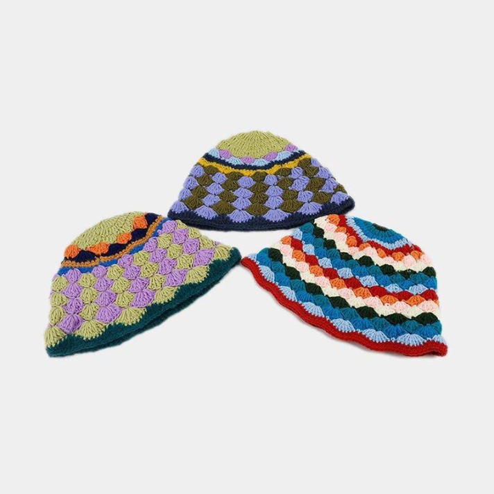 Handmade colorful crochet bucket hat