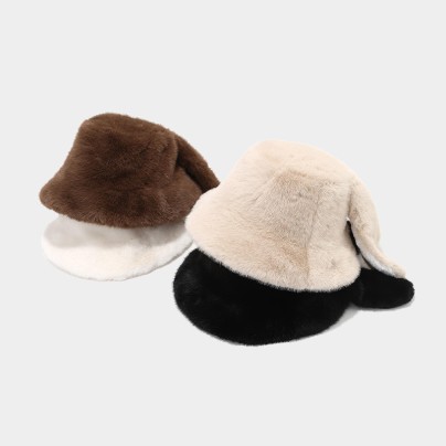Cute long rabbit ear fluffy bucket hat