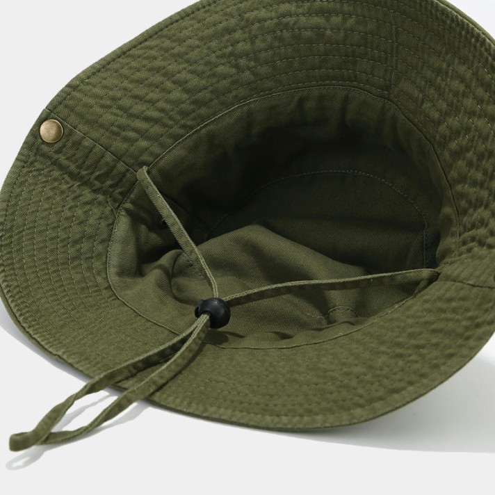 Outdoor solid-color adjustable bucket hat