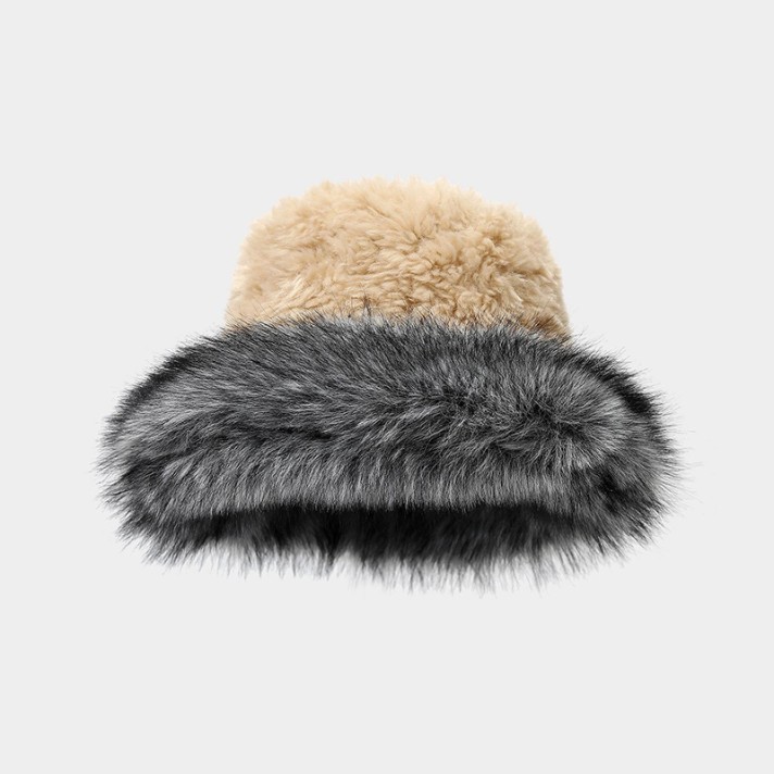 Thickened cold-proof plush bucket hat