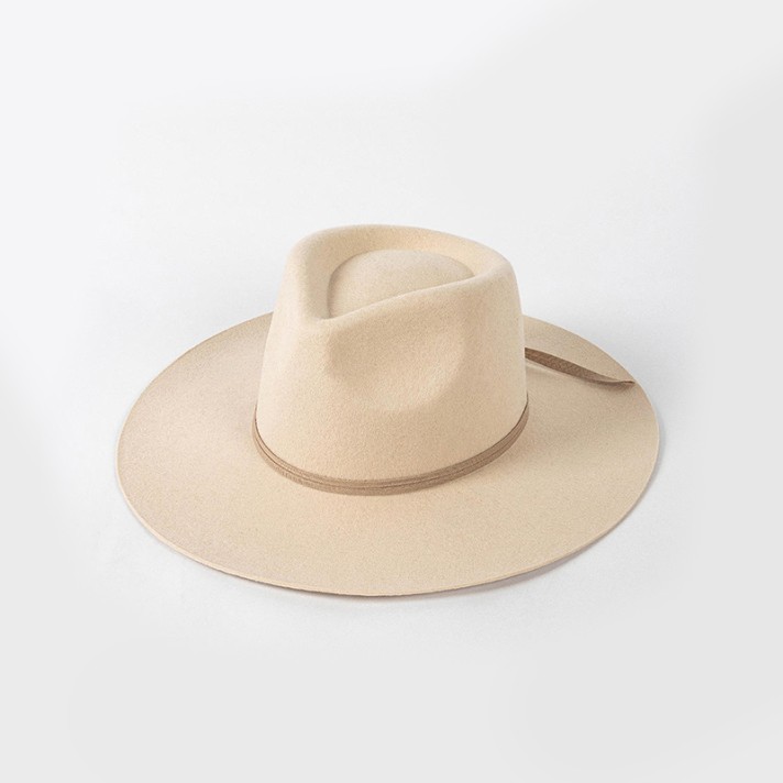 Fashionable ribbon bow wool felt hat