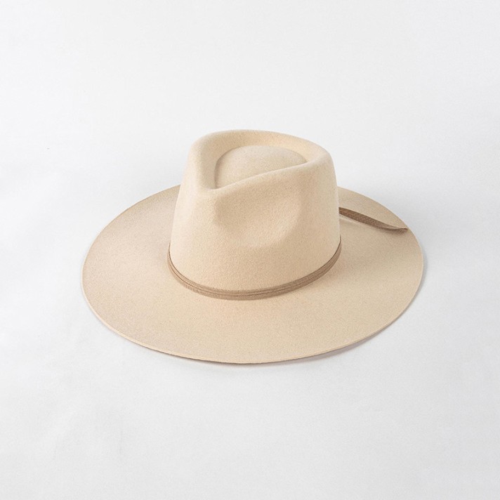 Outdoor simple wide-brimmed wool felt hat