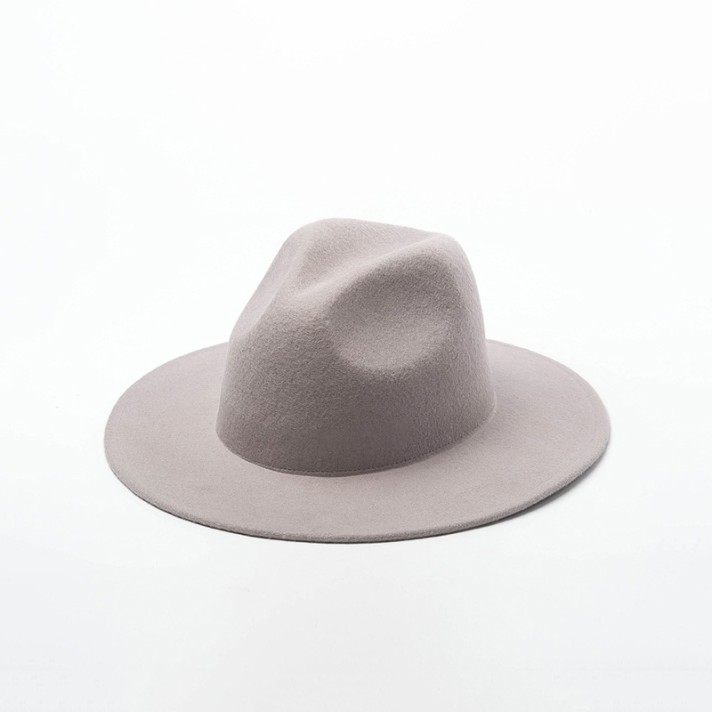 Simple solid color wide-brimmed felt hat Simple solid color wide-brimmed felt hat