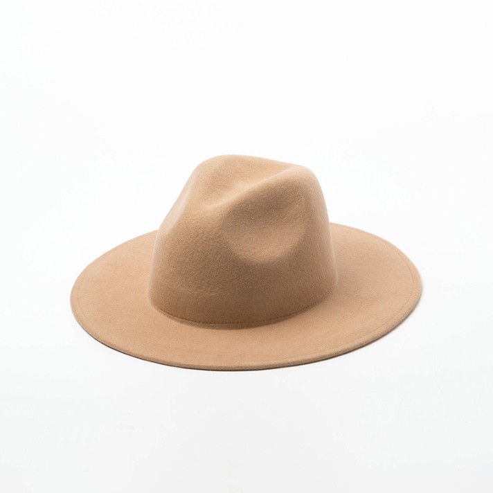 Simple solid color wide-brimmed felt hat Simple solid color wide-brimmed felt hat