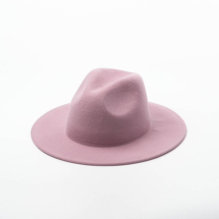 Simple solid color wide-brimmed felt hat Simple solid color wide-brimmed felt hat
