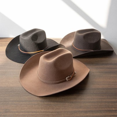 Outdoor wool Western cowboy fedora hat