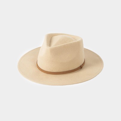 New simple wide-brimmed wool felt hat