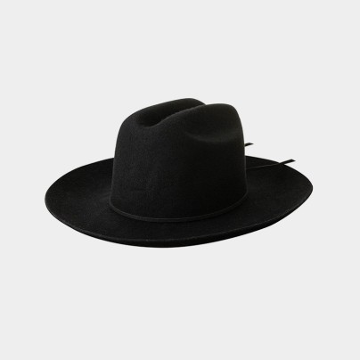 Lace-up bow wide-brimmed comfortable felt hat