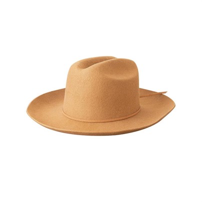 Lace-up bow wide-brimmed comfortable felt hat