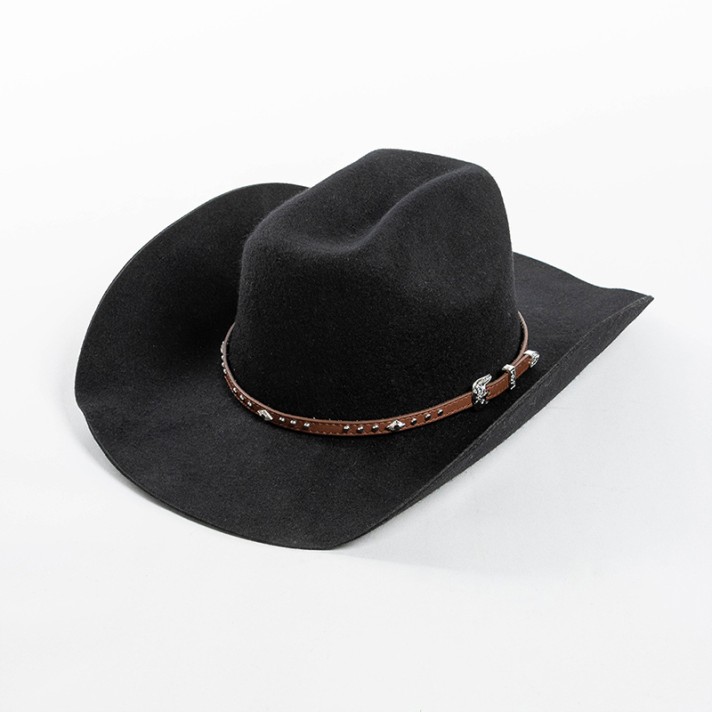 Outdoor rolled-brimmed wool felt hat
