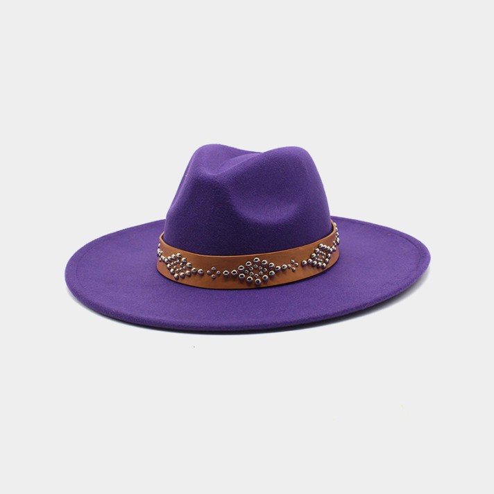 Retro wide-brimmed comfortable felt hat