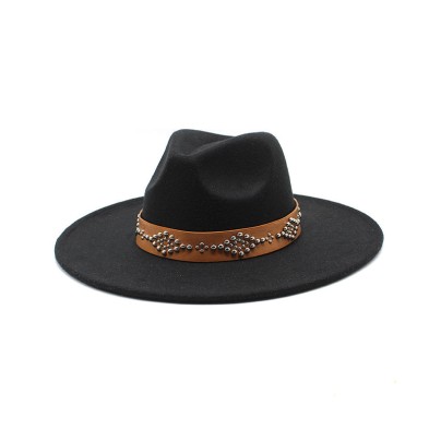 Retro wide-brimmed comfortable felt hat