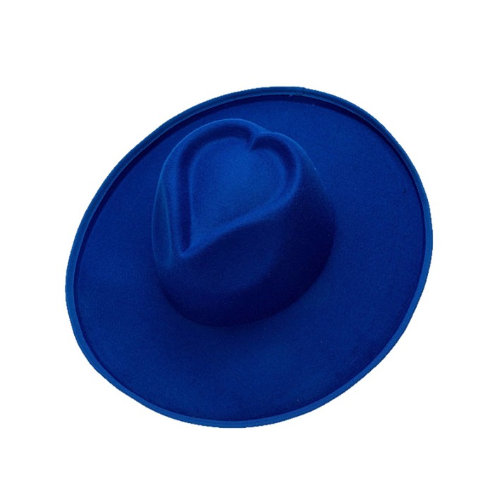 Heart-shaped wide-brimmed felt hat