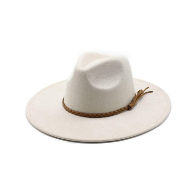 Wide-brimmed felt hat with tassel trim