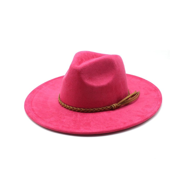 Wide-brimmed felt hat with tassel trim